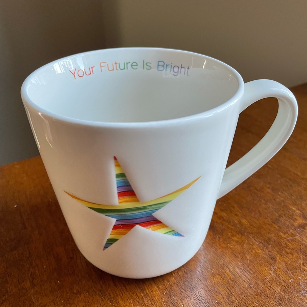 Williams Sonoma Rainbow Star Your Future is Bright ceramic mug